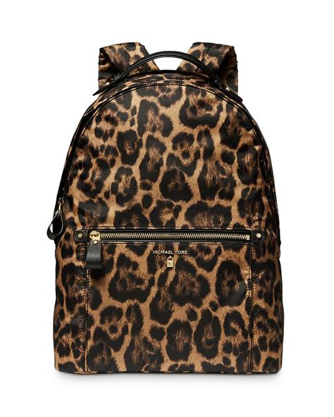 michael kors black leopard backpack